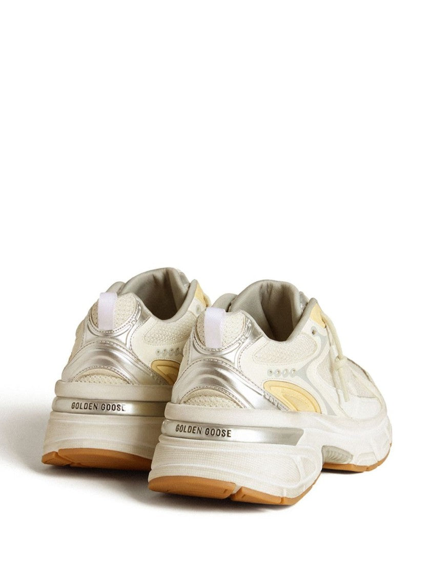 Golden Goose Layered Sneakers With Bianco E Oro Design