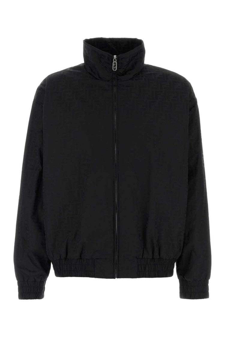 Fendi Black Nylon Bomber Jacket