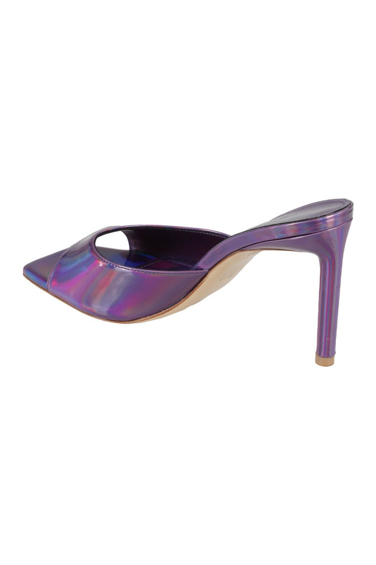 Bettina Vermillon Purple Mule Sandal Model Mule Fina Reflex