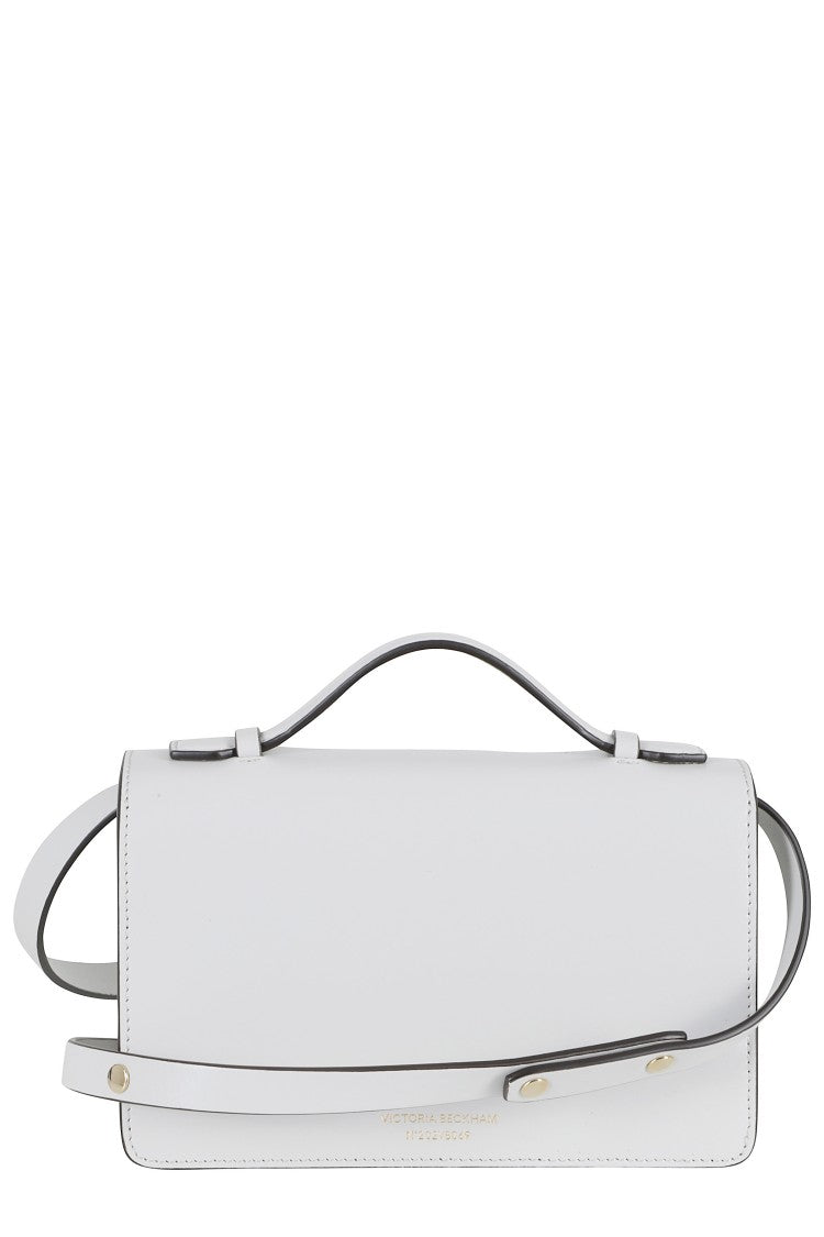 Victoria Beckham Gray Small Dorian Snap-Closure Leather Shoulder Bag