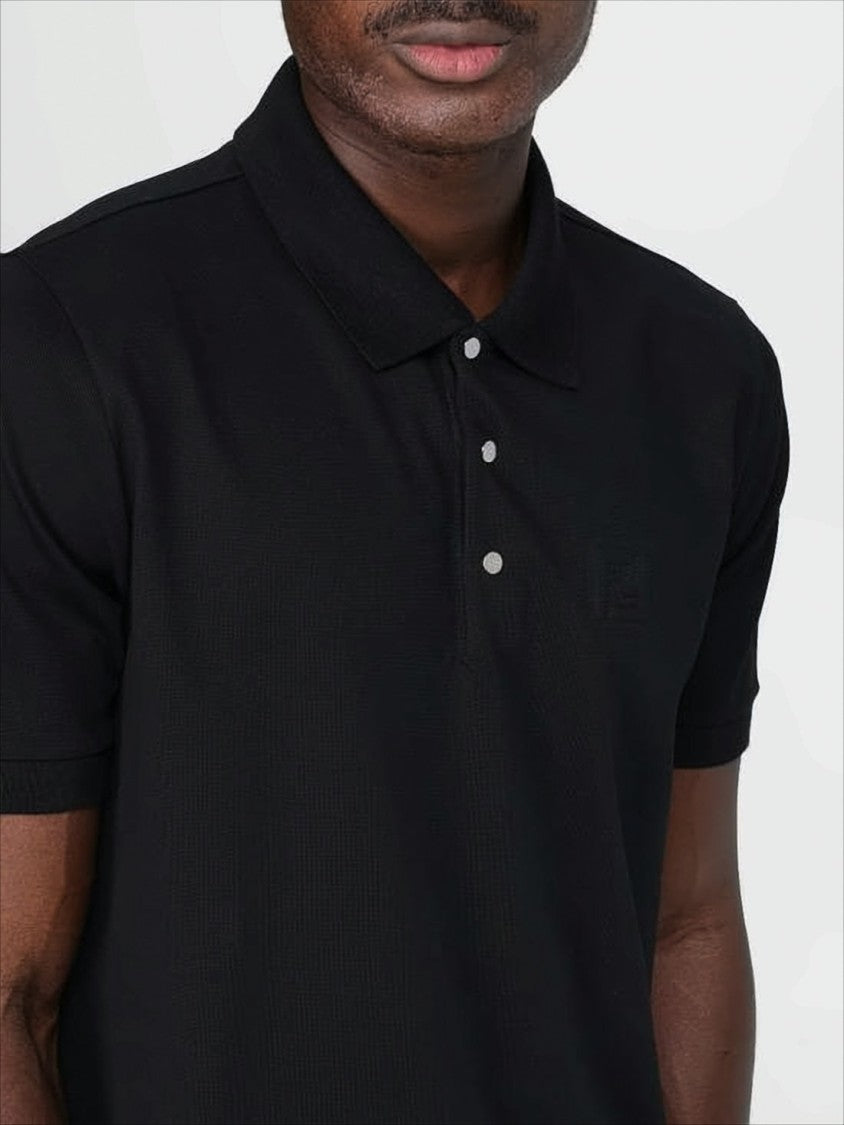 Fendi Black Polo Shirt With Classic Collar