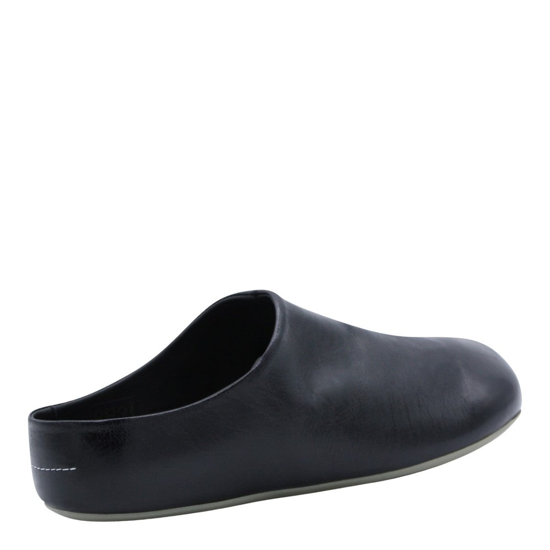 Mm6 By Maison Margiela Polished Slip-On Black Loafers With Rounded Toe