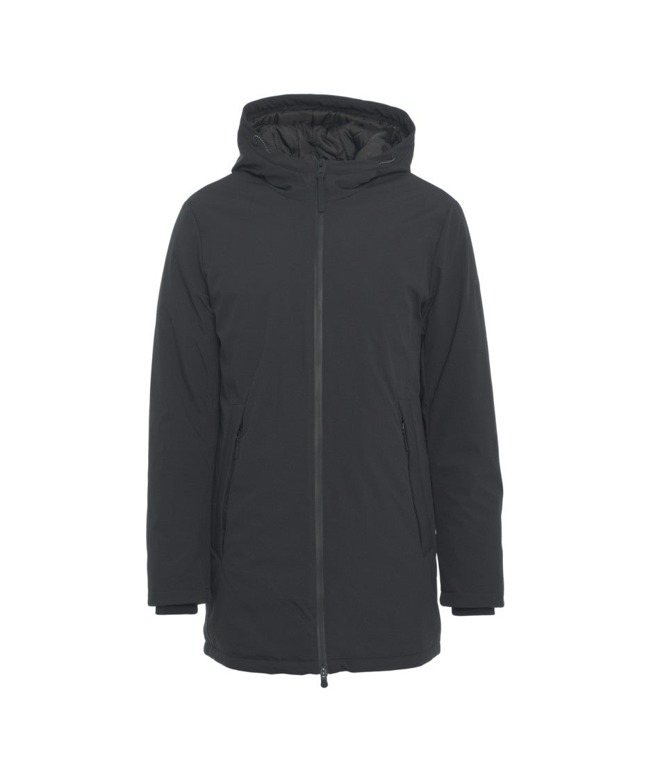 People Of Shibuya Insulated Hooded Casual Jacket With Double-Slider Zipper