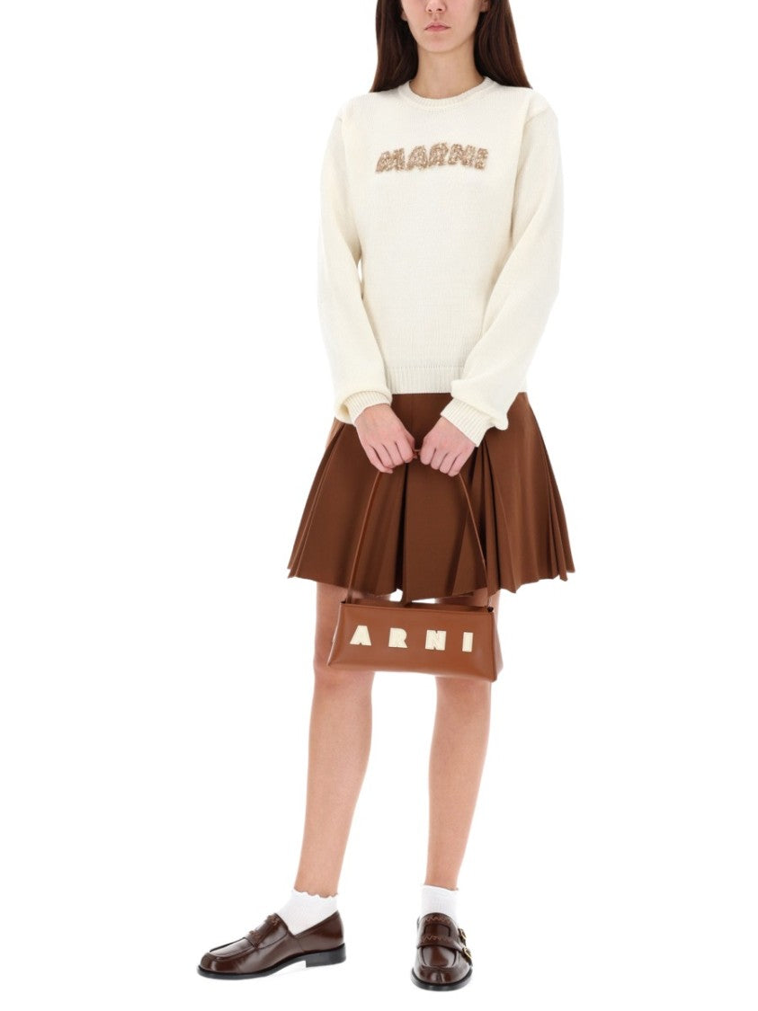 Marni Jersey Sweater With Textured Logo Detail