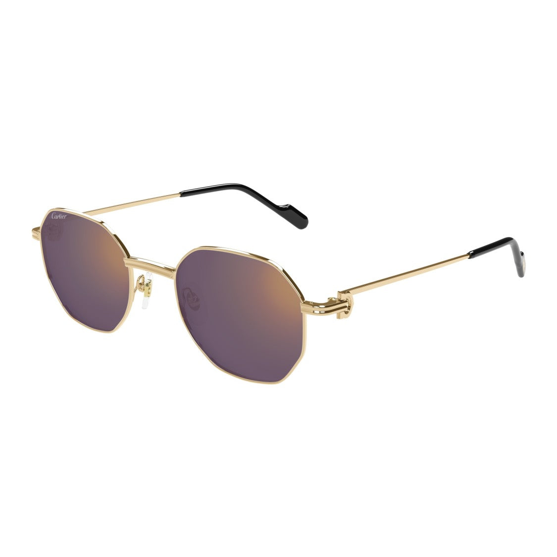 Cartier Ct0500s Geometric Octagonal Metal Sunglasses