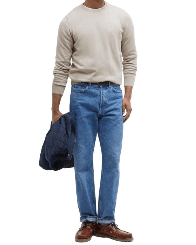 Barbour Tailored Pima Cotton Sweater With Brand Embroidery