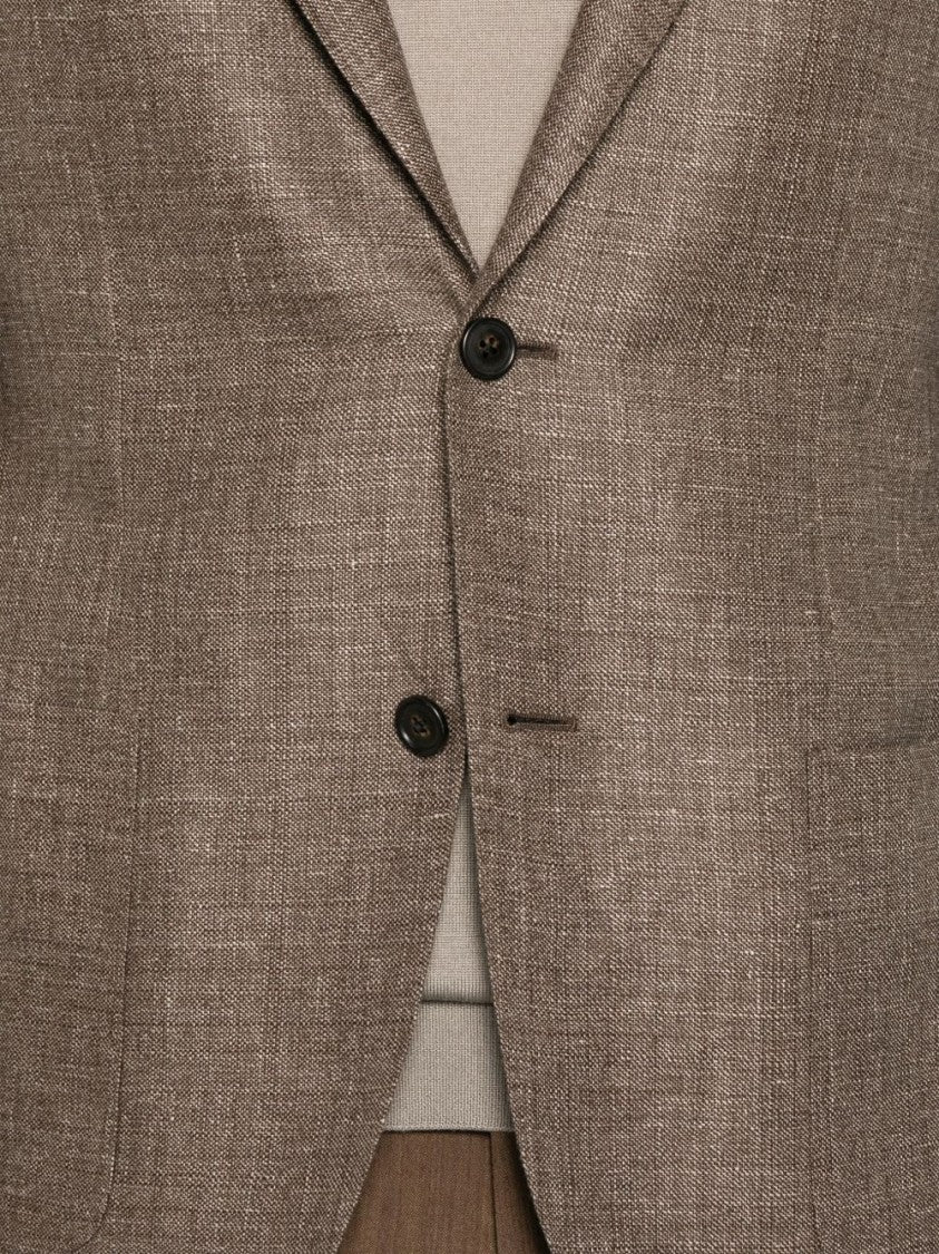 Corneliani Tailored Brown Jacket With Notch Lapels
