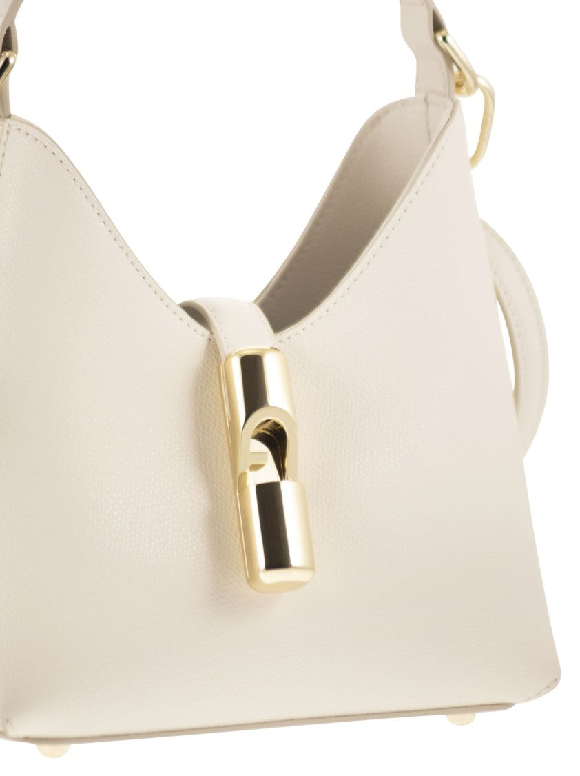 Furla Mini Trapezoidal Leather Hobo Bag With Iconic Hardware