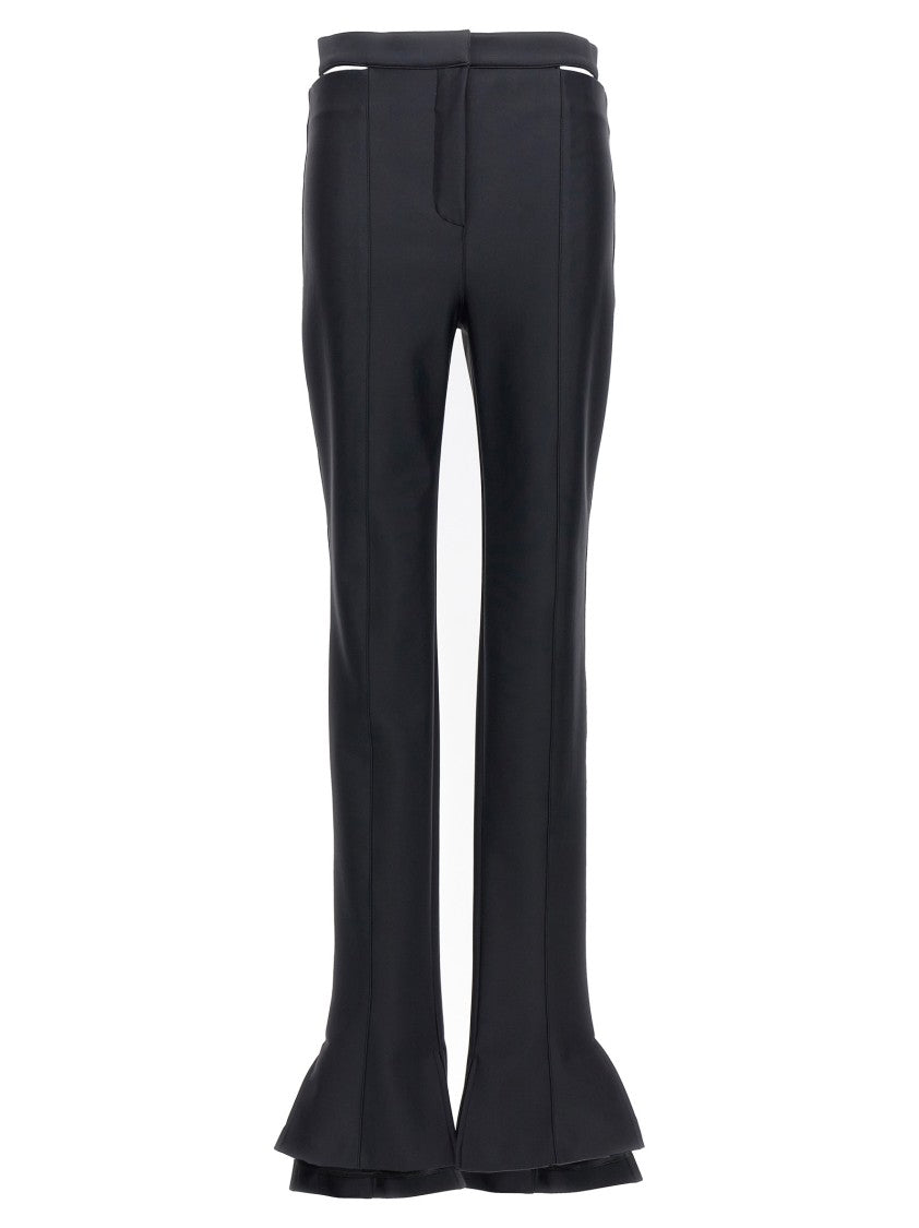 Mugler Flared Black Stretch Pants