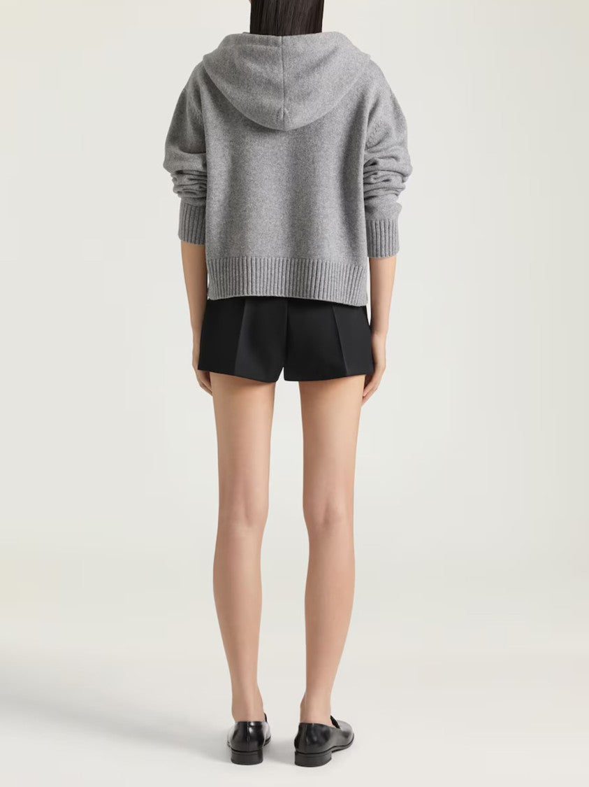 Givenchy Zip Up Cropped Hooded Wool Cardigan