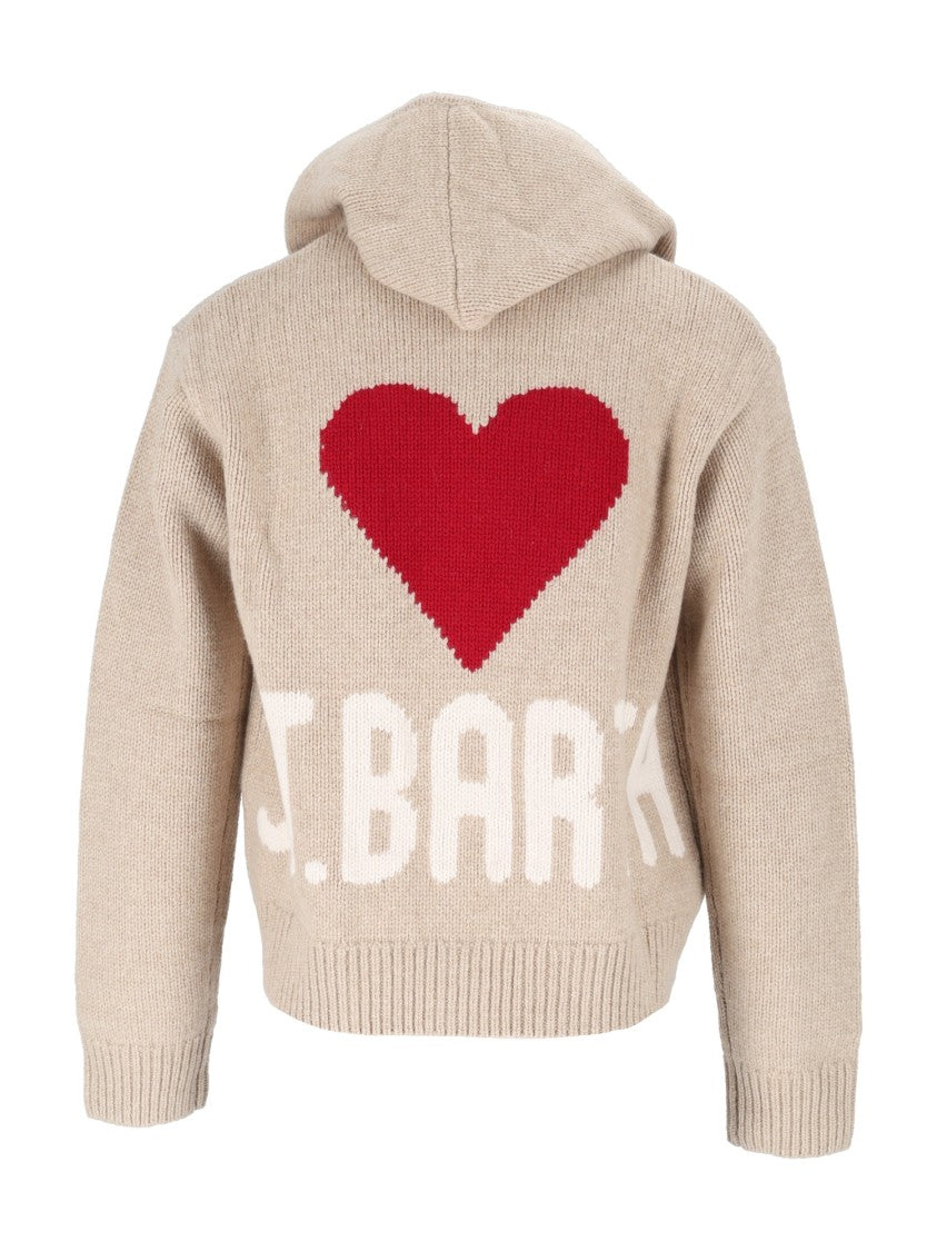 Mc2 Saint Barth Kyla Heart Motif Knitted Zip Hoodie