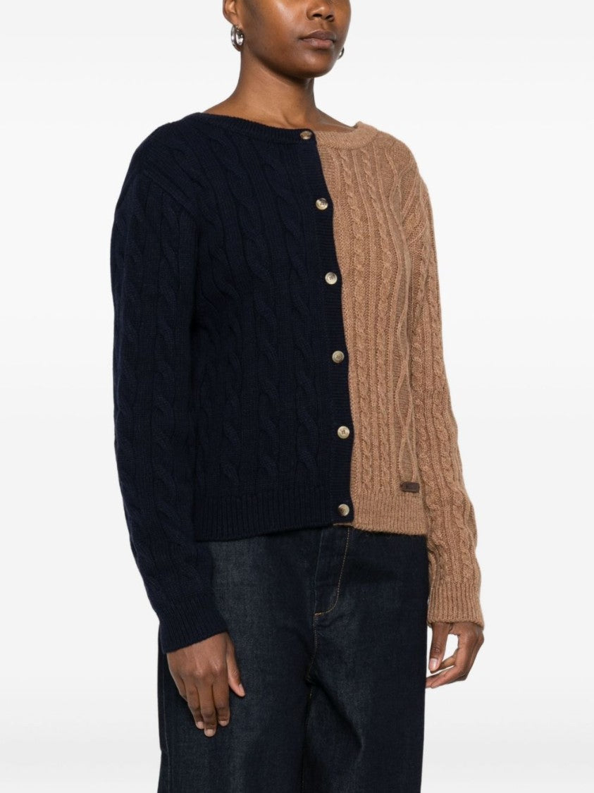 Moschino Two-Tone Cable Knit Sweater
