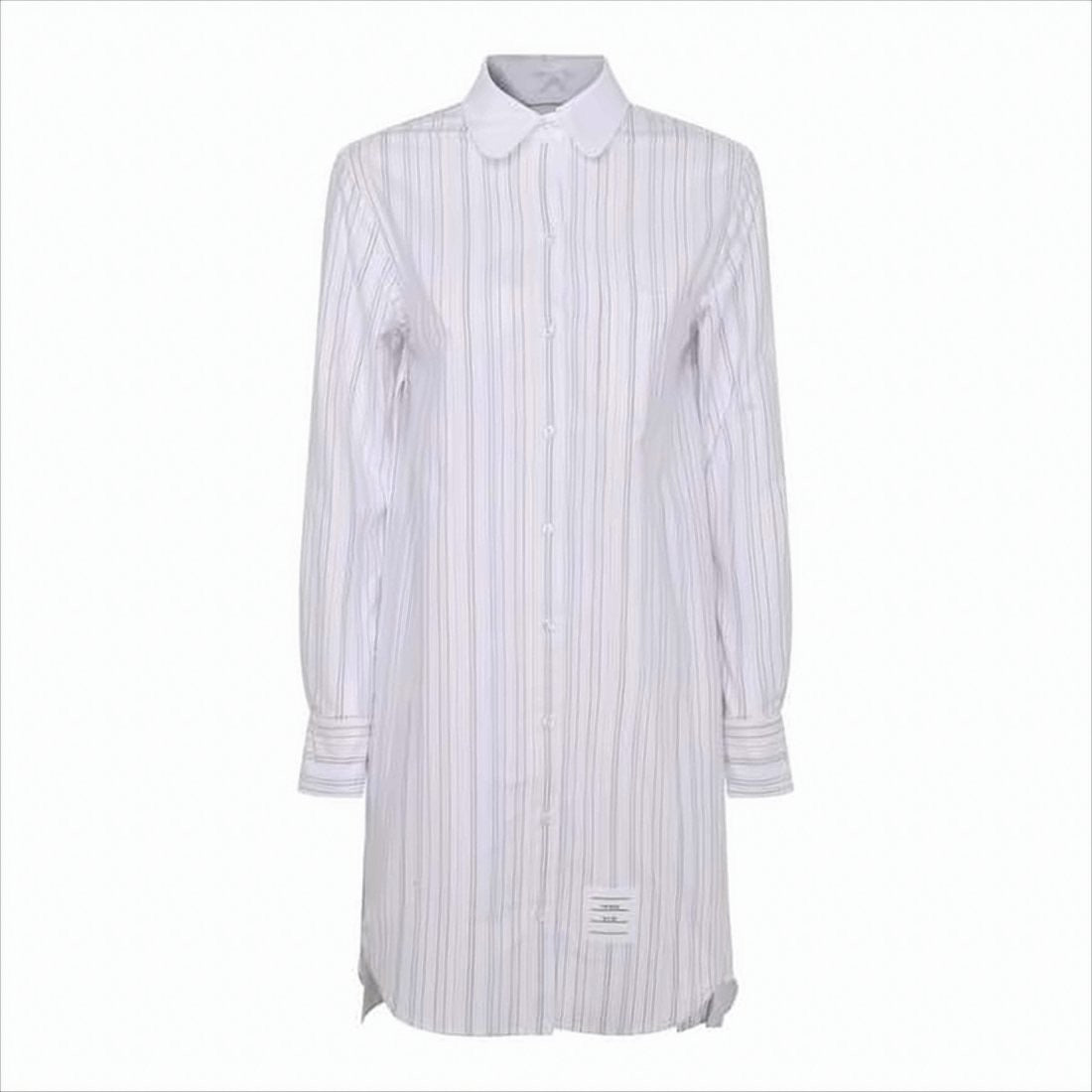 Thom Browne Classic Midi Dress With Striped Front And Solid Back