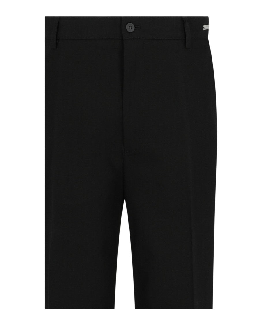 Ferragamo Flared Cotton Chino Trousers With Pressed Crease