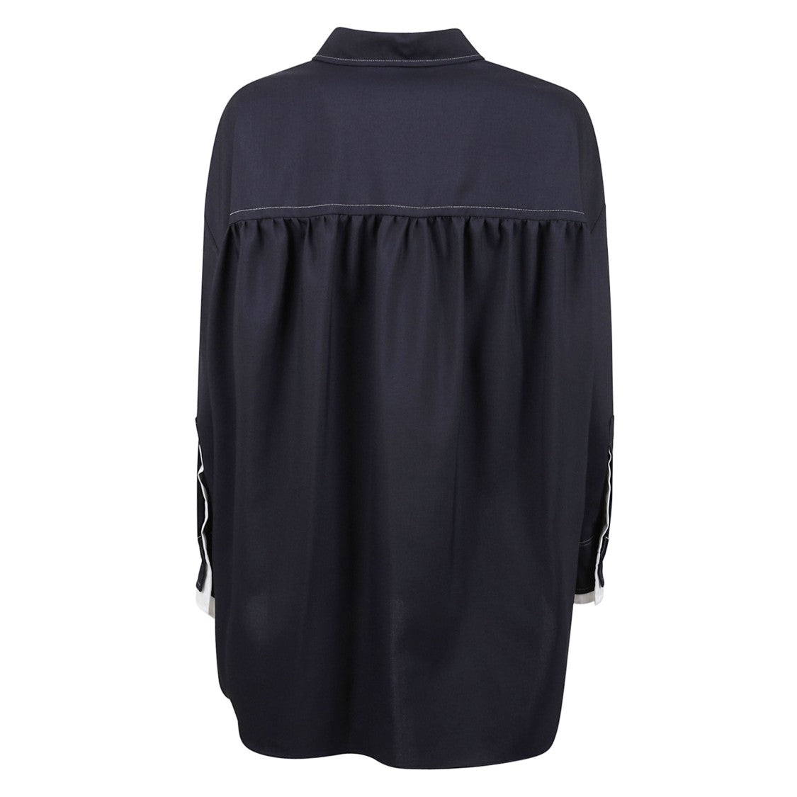 Marni Contrast Stitch Point-Collar Shirt