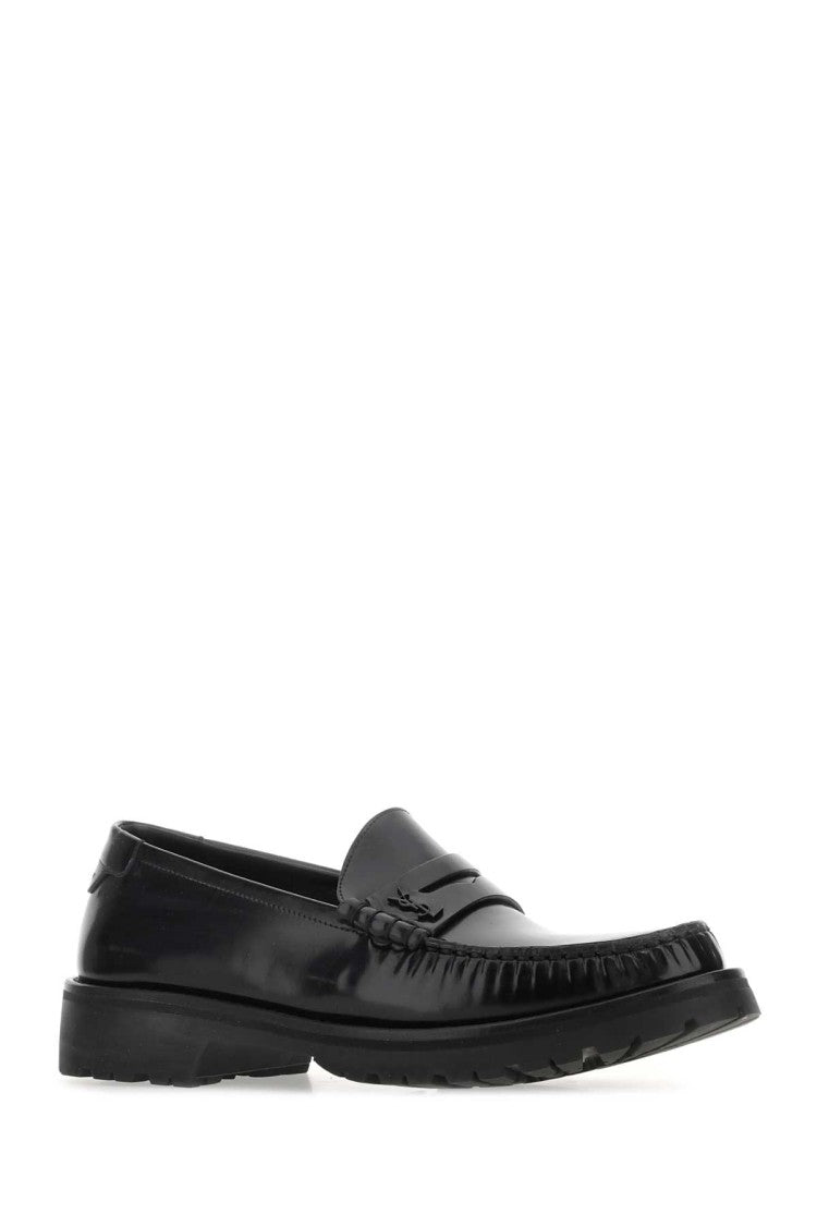 Saint Laurent Black Leather Le Loafers Loafers