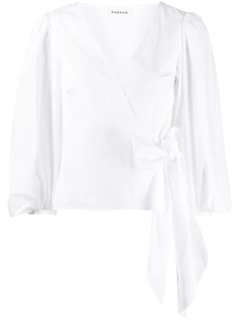 P.A.R.O.S.H. Wrap Design Blouse With Tie Detail