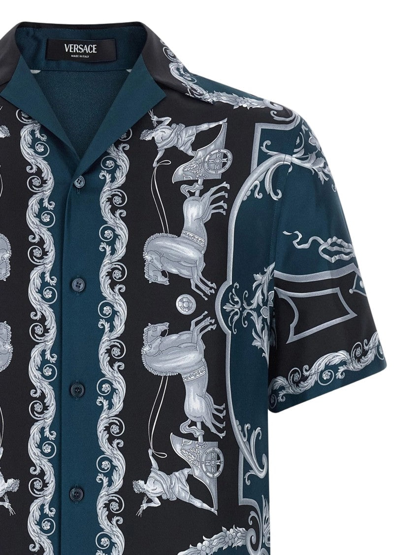 Versace Silk Twill Short-Sleeved Shirt