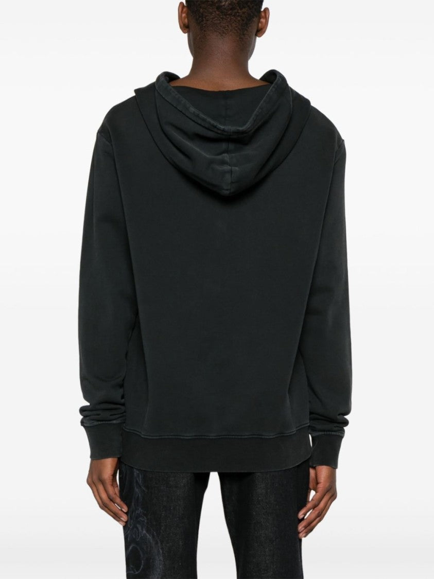 Balmain Charcoal Grey Cotton Jersey Hoodie