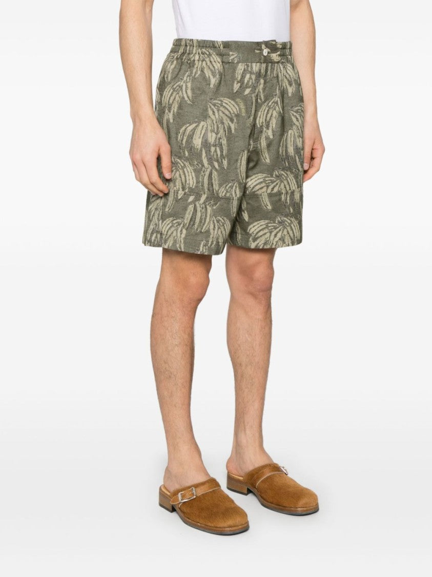 Jacquemus Light Beige Elasticated Waistband Cotton Shorts