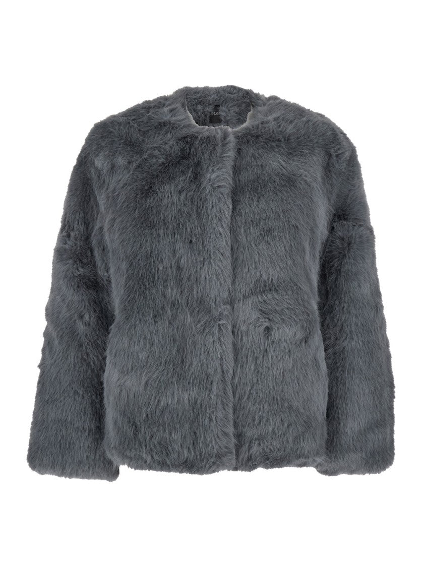 Plain Fake Fox Fur Jacket