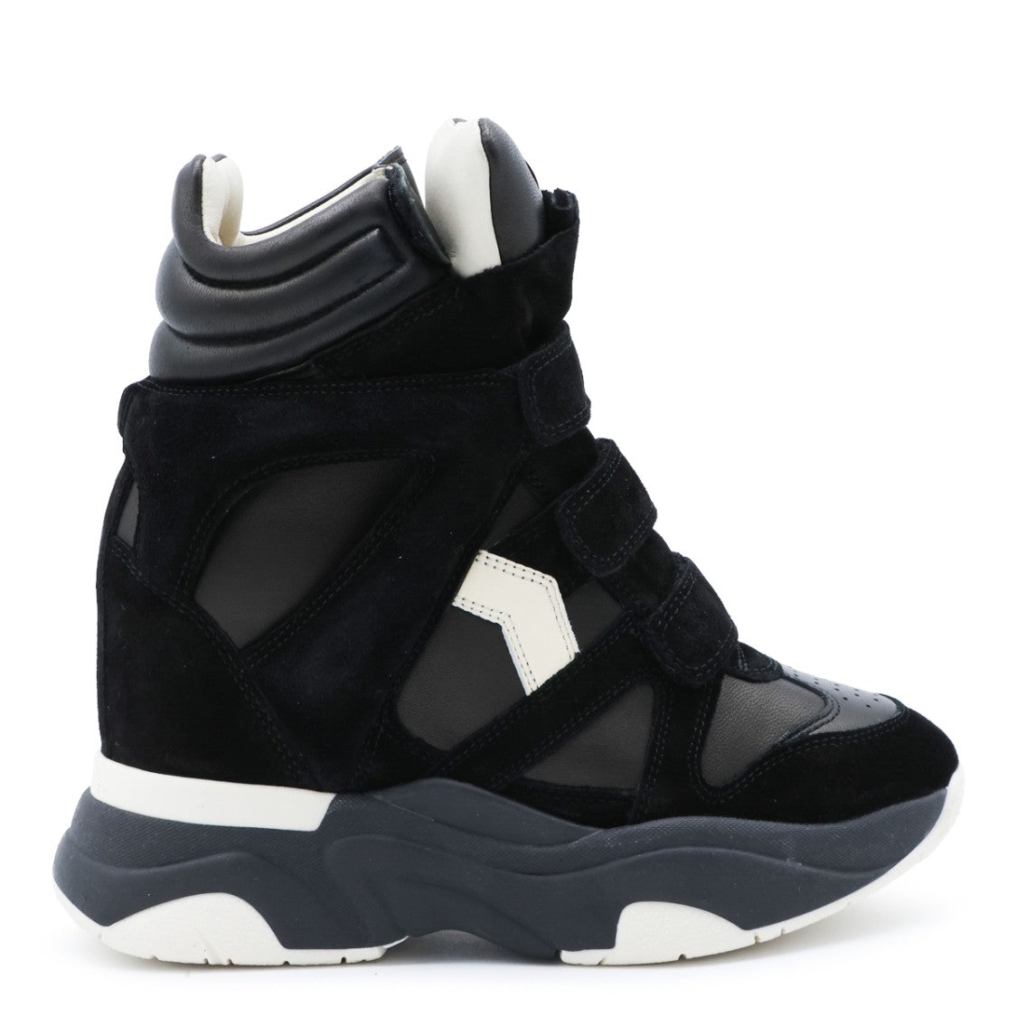 Isabel Marant Black Suede Velcro Straps Sneakers