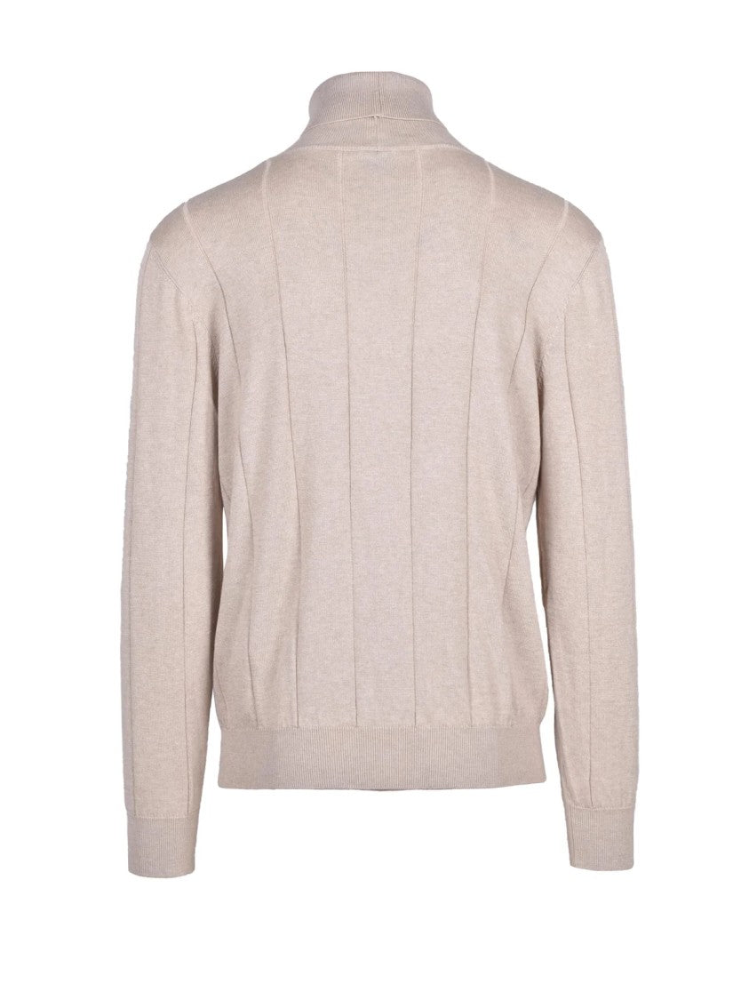 Eleventy Fine Cotton-Cashmere Blend Turtleneck Sweater