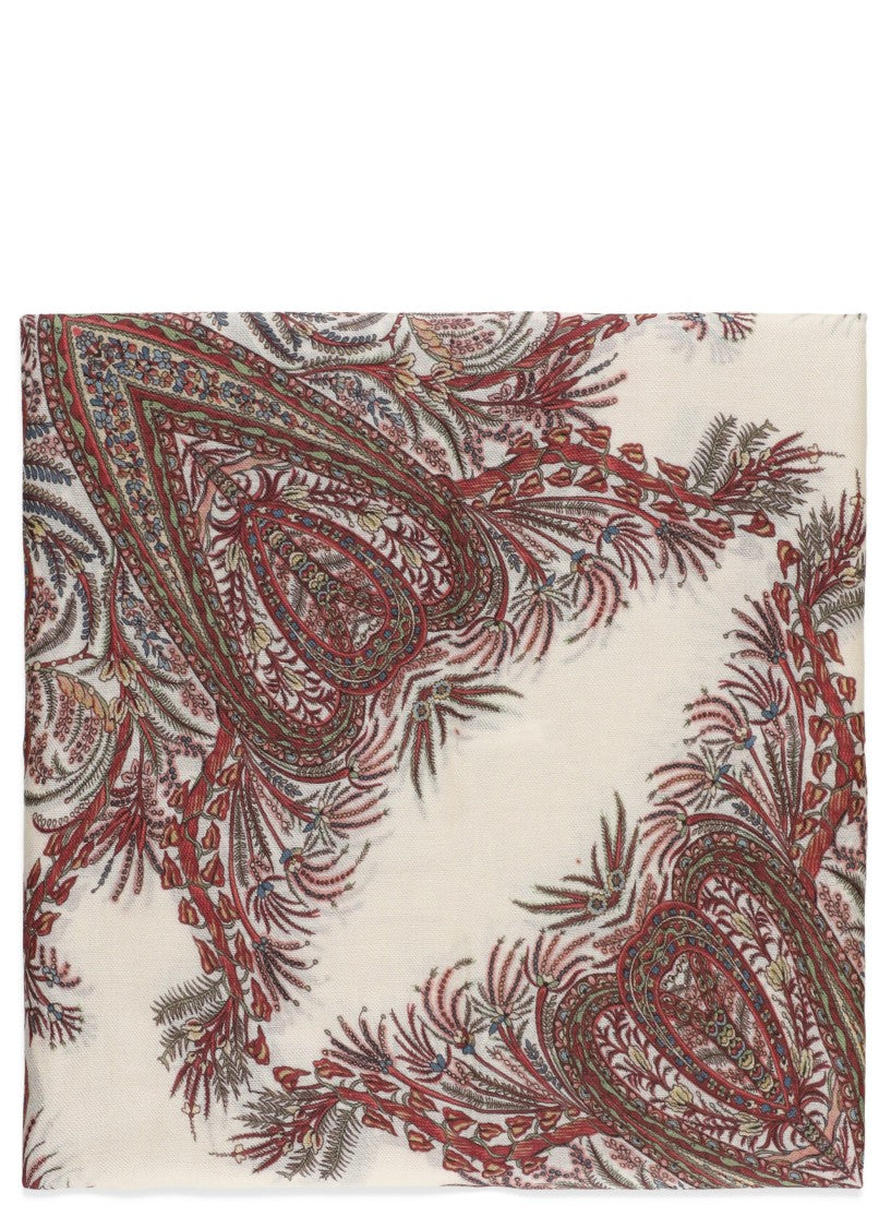 Etro Red Silk-Cashmere And Silk Stole