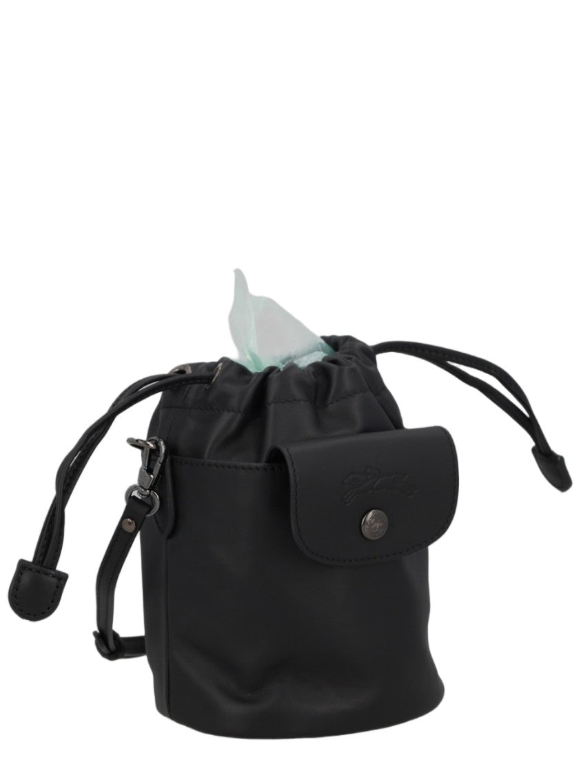 Longchamp Compact Bucket Bag With Drawstring Closure And Flap Pocket