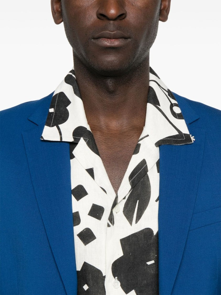 Manuel Ritz Tailored Cotton Jacket With Concealed Fastening And English Vents