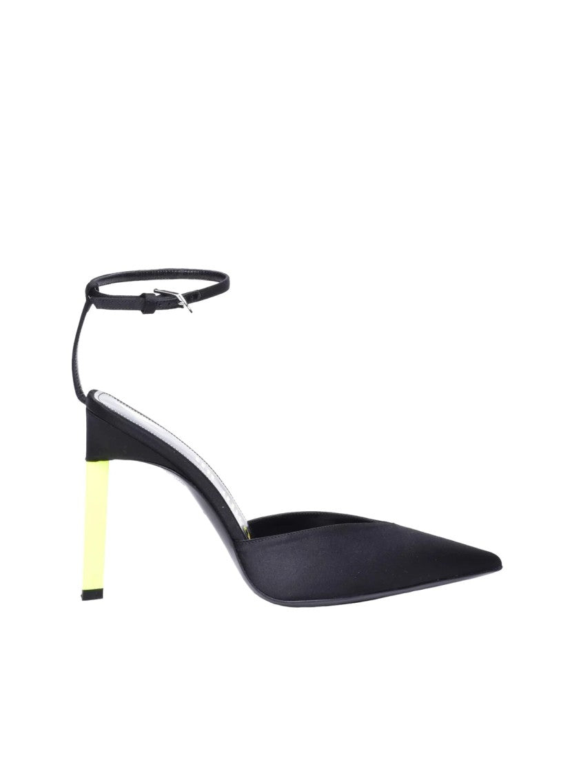 The Attico Black Perine Block-Heel Ankle-Strap Pumps