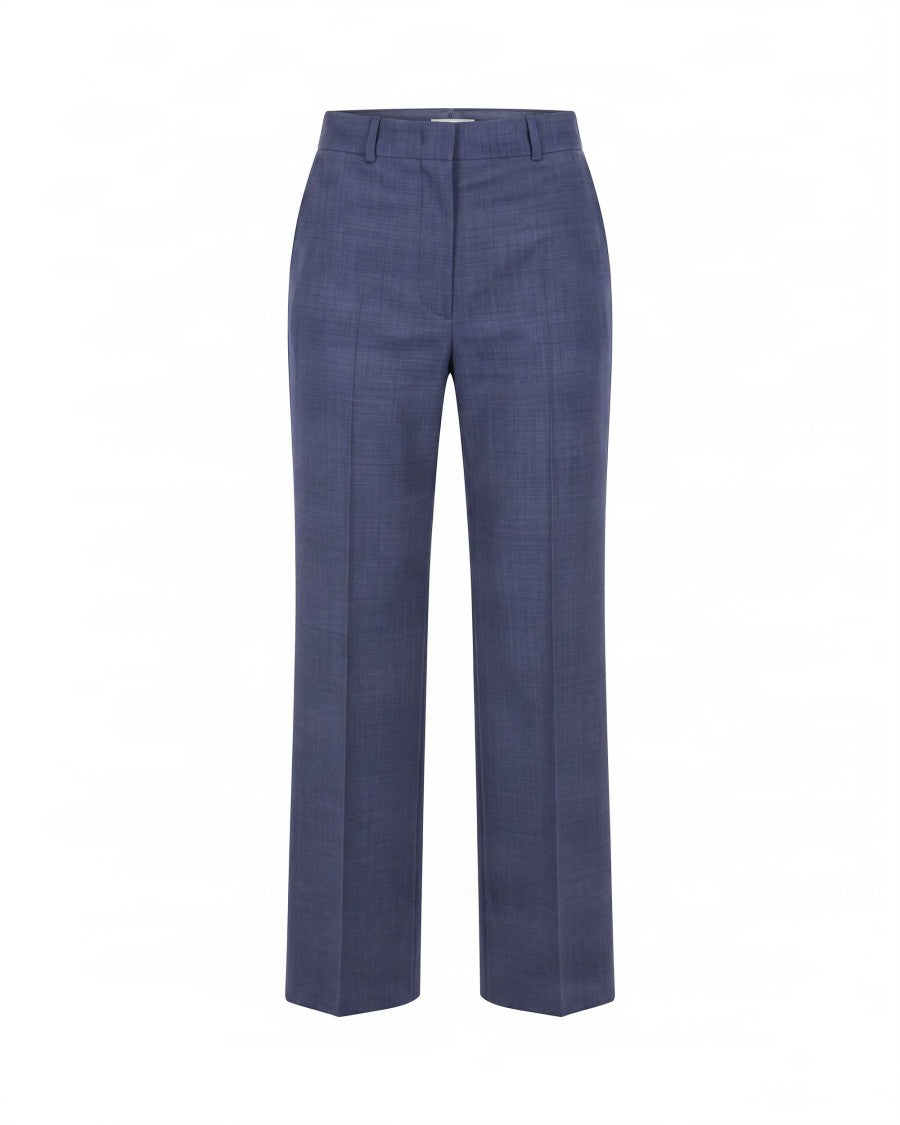 Max Mara Tailored Pressed Crease Wool Straight-Leg Trousers