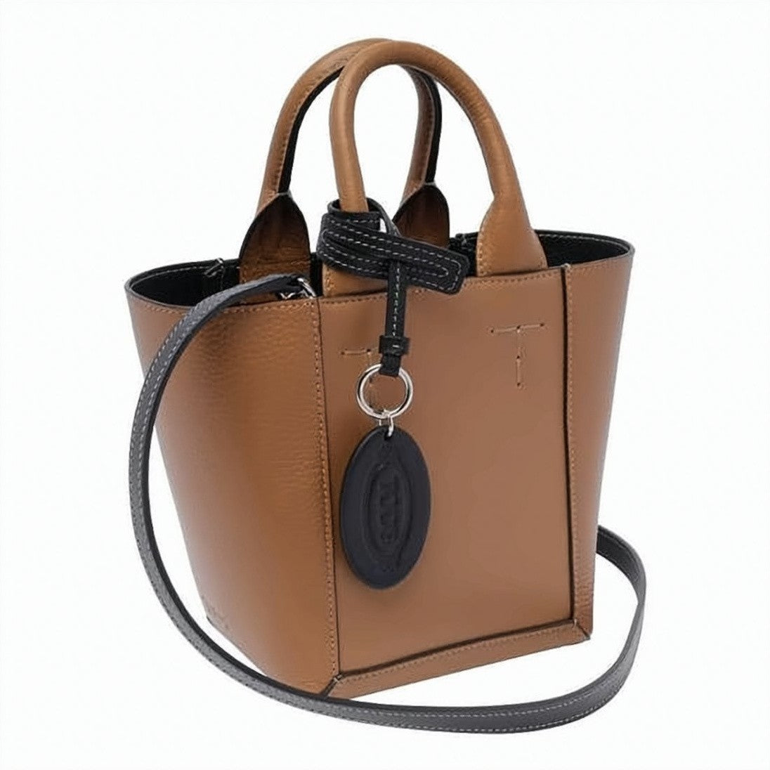 Tod's Structured Leather Mini Shopping Bag With Detachable Strap