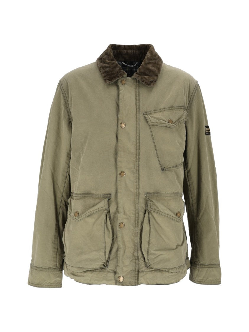 Barbour Winter Drifter Washed Corduroy Collar Waxed Cotton Jacket