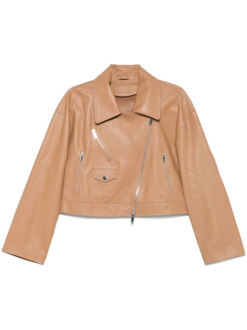 Desa 1972 Cropped Leather Biker Jacket