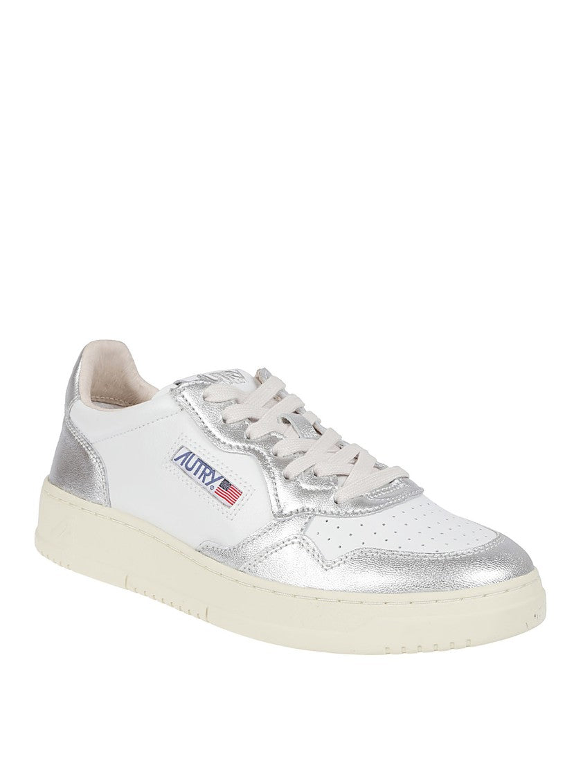 Autry White Sneakers With Metallic Accents