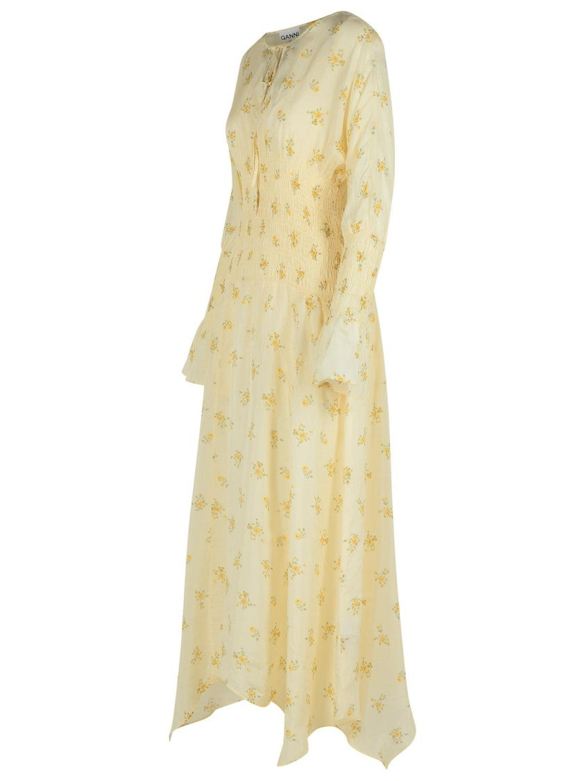 Ganni Ivory Viscose Dress