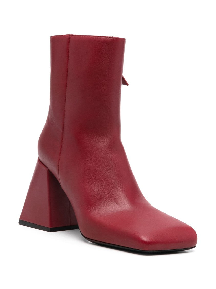 Vic Matié Red Ankle Boots With Mid Block Heel