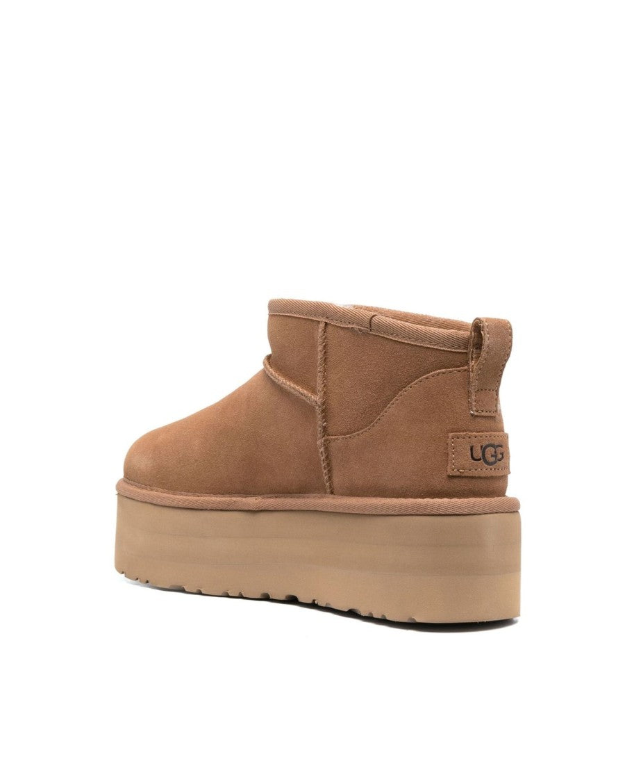 Ugg Women's Classic Ultra Mini Platform Ankle Boot In Chestnut