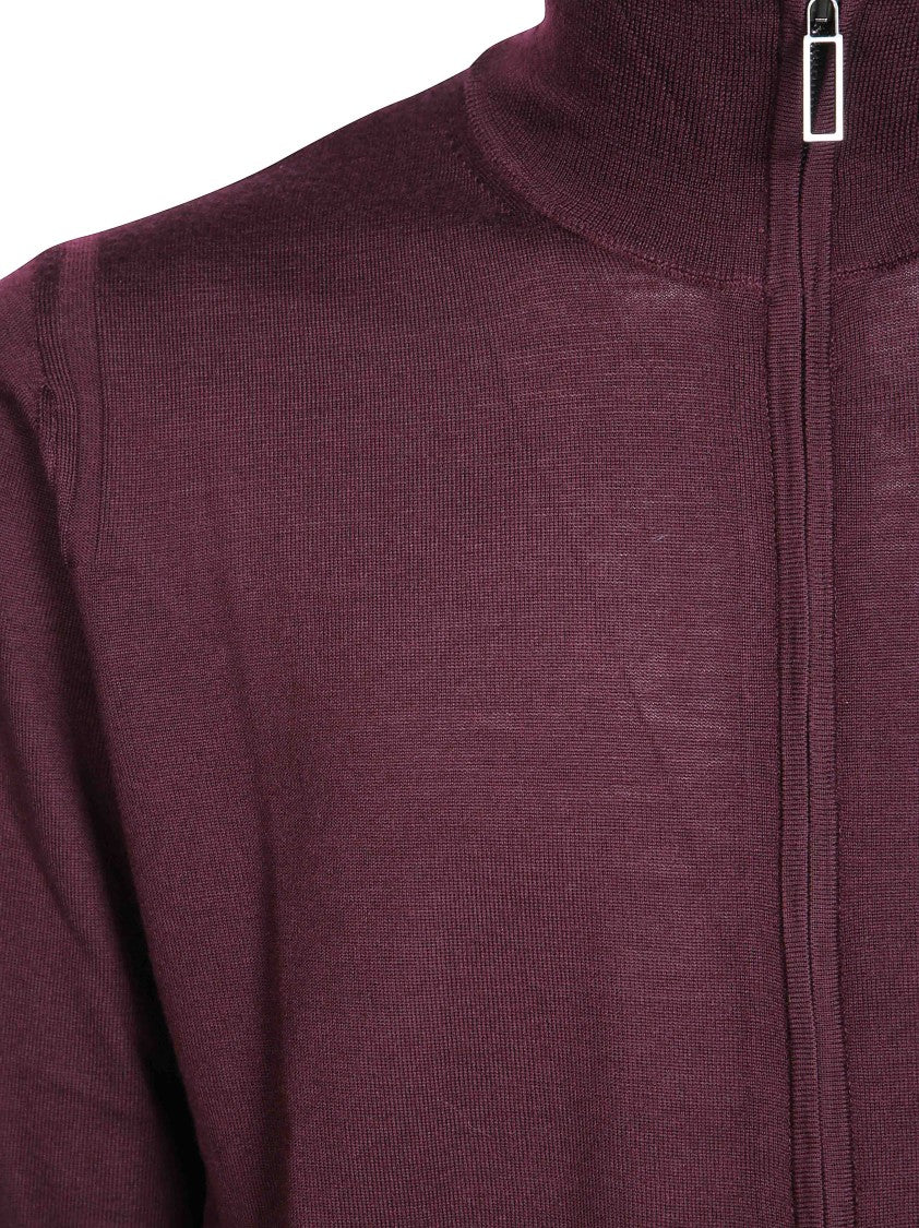 Paolo Pecora Fitted Zip-Up High-Collar Cardigan