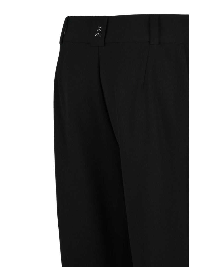 Patrizia Pepe Black Straight-Leg Polyester-Blend Pants