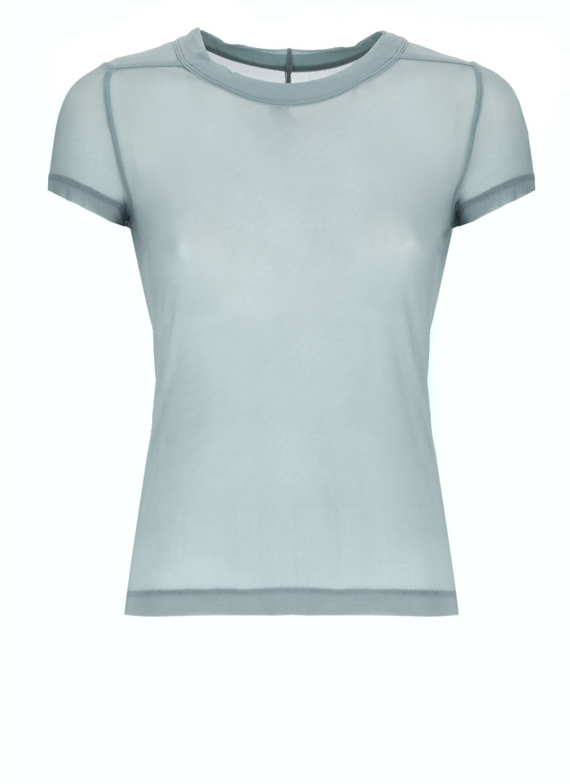 Rick Owens Sheer Light Blue Crew Neck T-Shirt