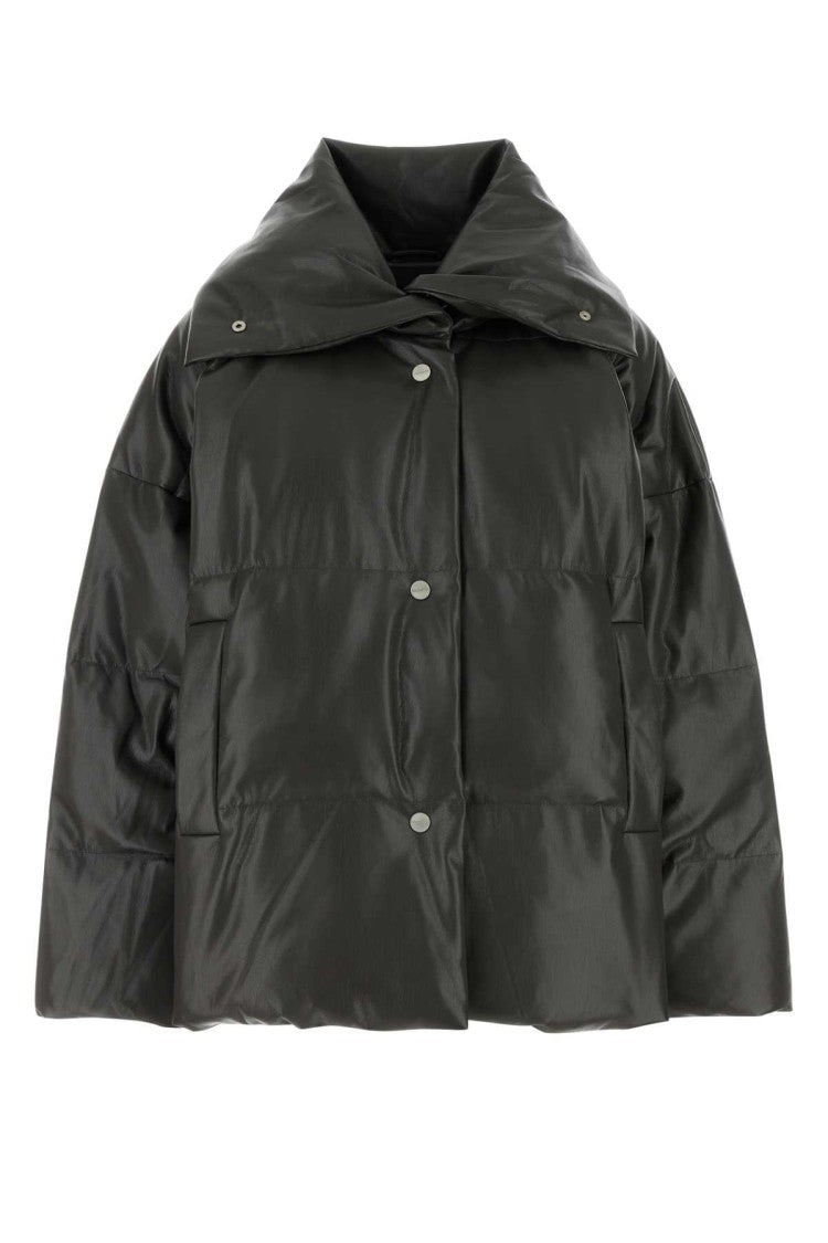 Nanushka Charcoal Synthetic Leather Down Jacket