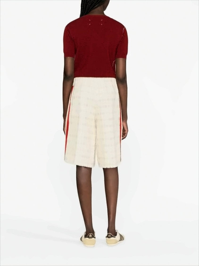 Gucci Textured Cotton-Blend Shorts With Frayed Hem