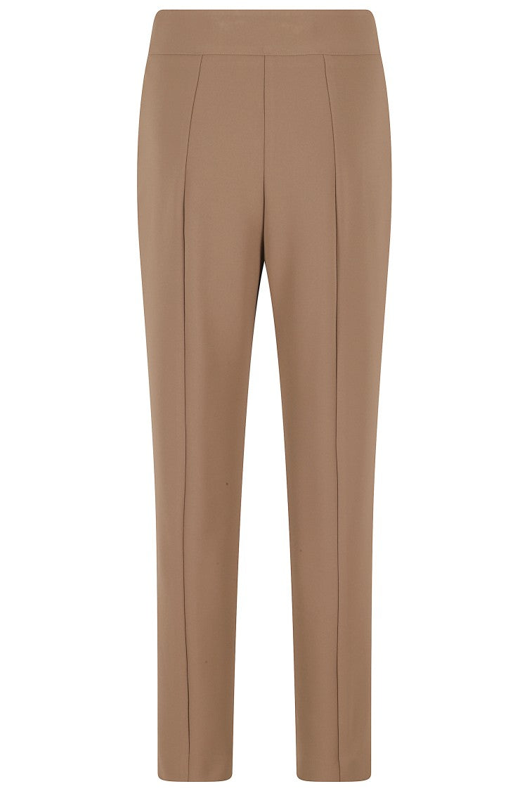 Federica Tosi Brown Cady Carrot Concealed-Zipper Polyester Formal Pants
