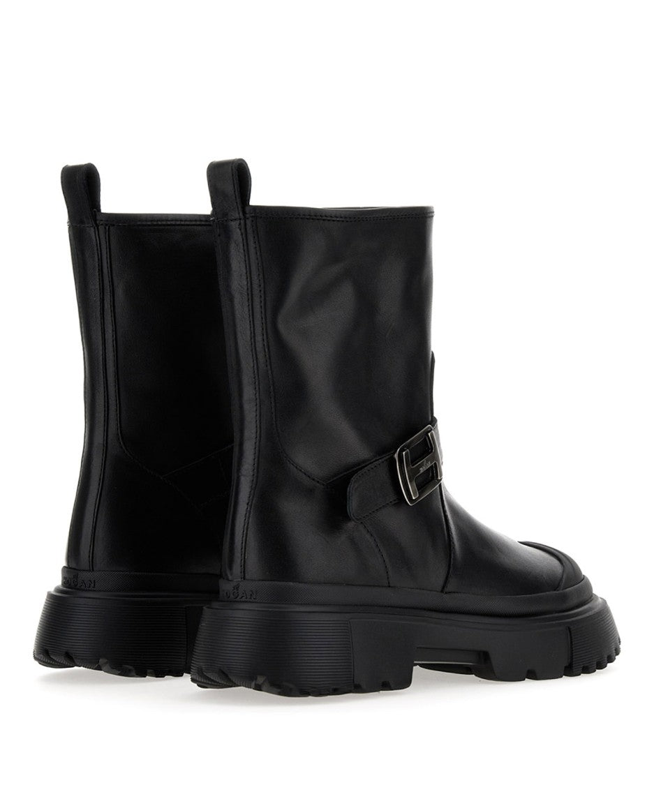 Hogan Biker-Style Ankle Boots
