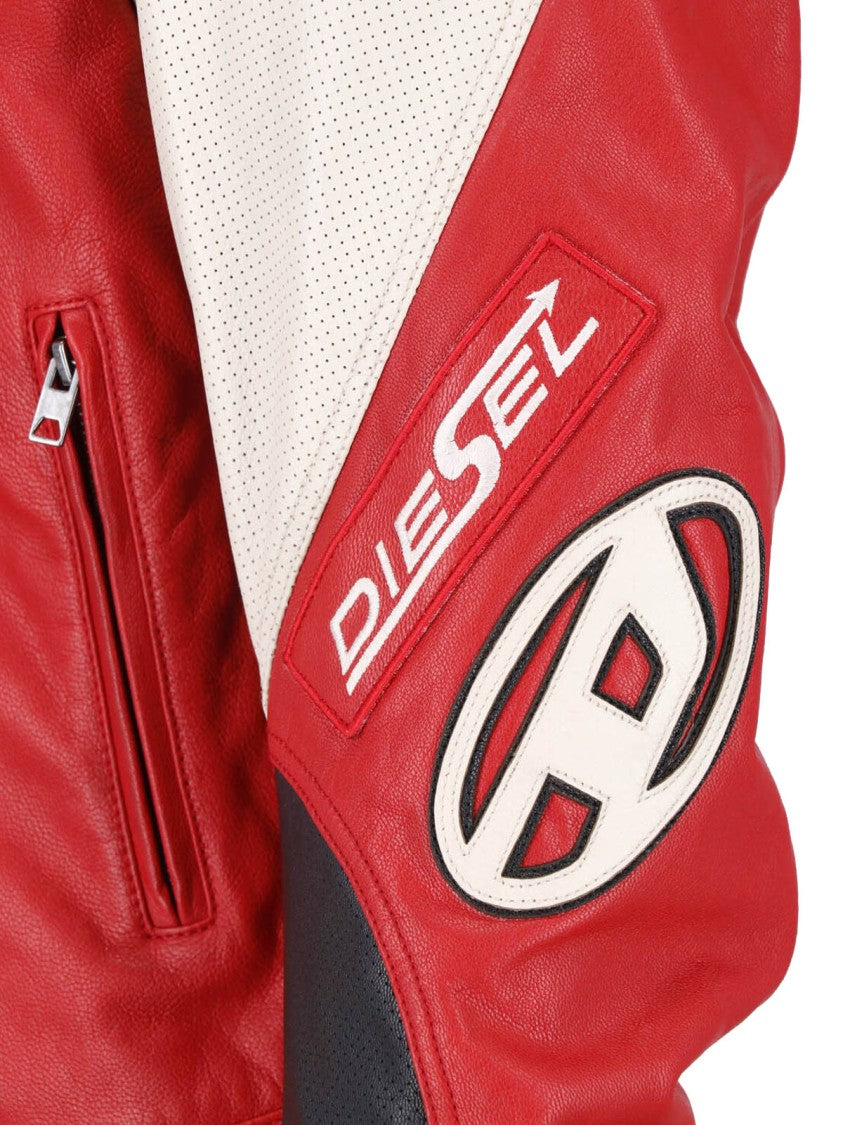Diesel Multicolor Goat Leather Biker Jacket