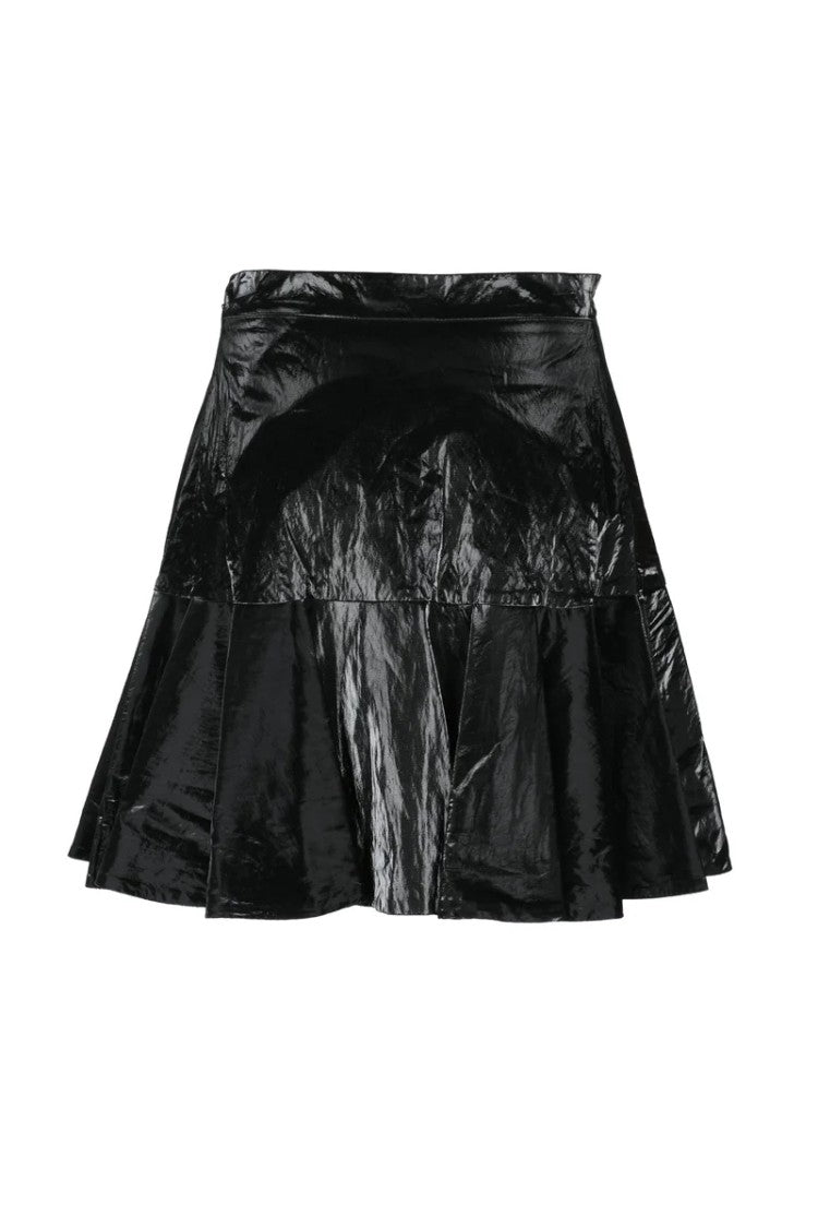 Elisabetta Franchi Flared Metallic Skirt - Black