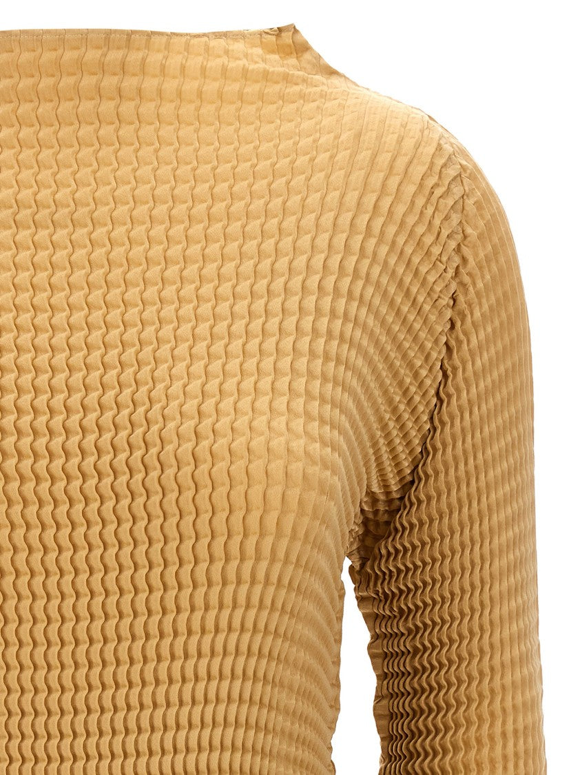 Issey Miyake Suede Like Pleats' Blouse