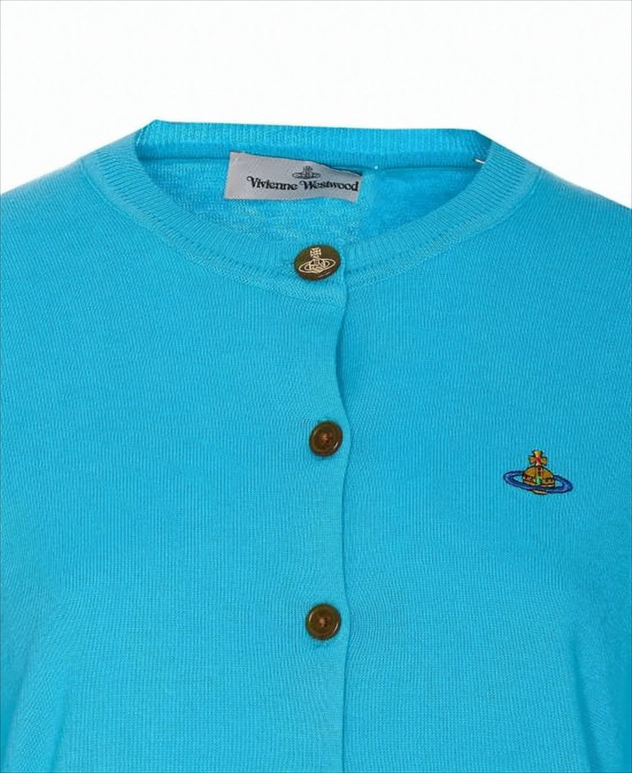 Vivienne Westwood Turquoise Knit Cardigan With Button-Down Front